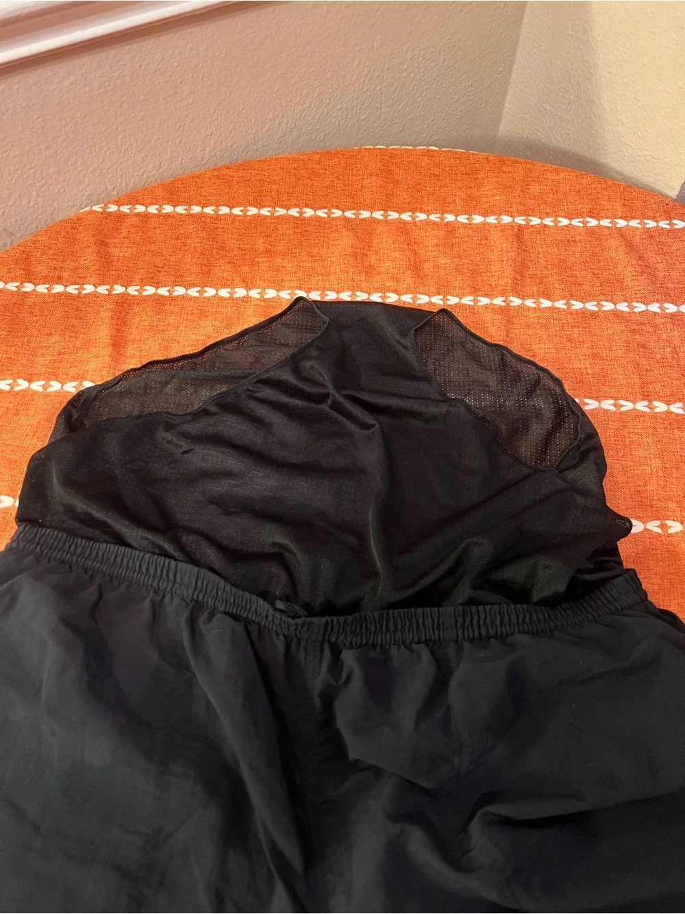 Patagonia Black Shorts with Multicolor Logo Stripe